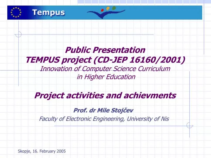 prof dr mile stoj ev faculty of electronic engineering university of nis