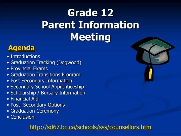 grade 12 parent information meeting