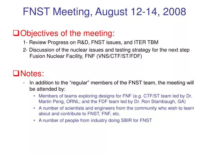 fnst meeting august 12 14 2008