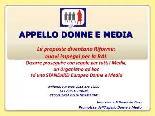 appello donne e media