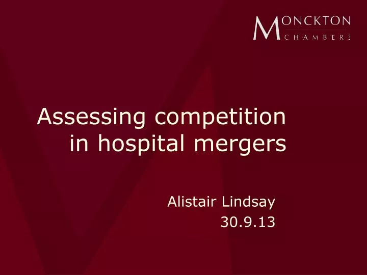 assessing competition in hospital mergers