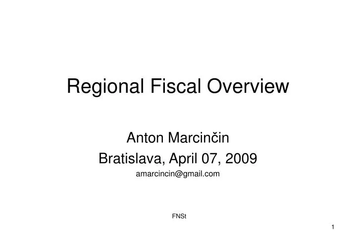 regional fiscal overview