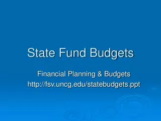 state fund budgets