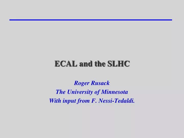 ecal and the slhc