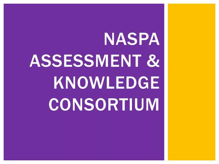 naspa assessment knowledge consortium