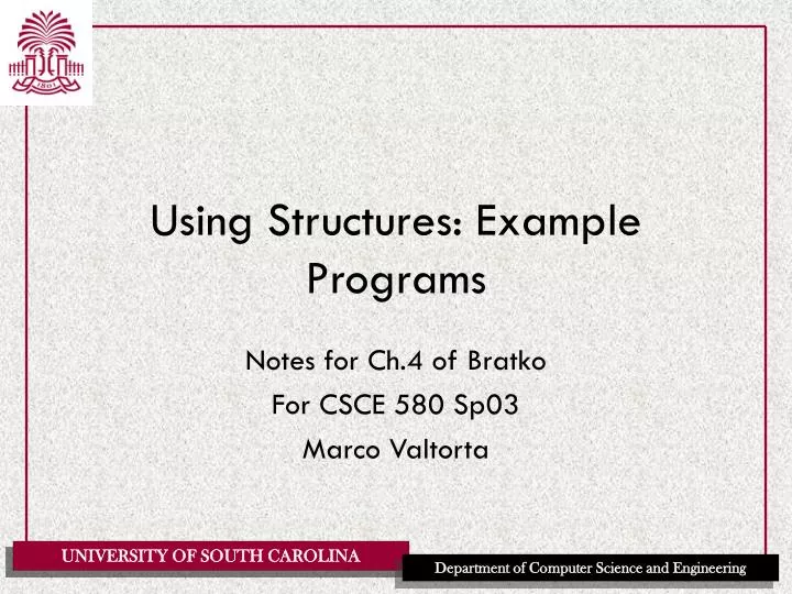 using structures example programs