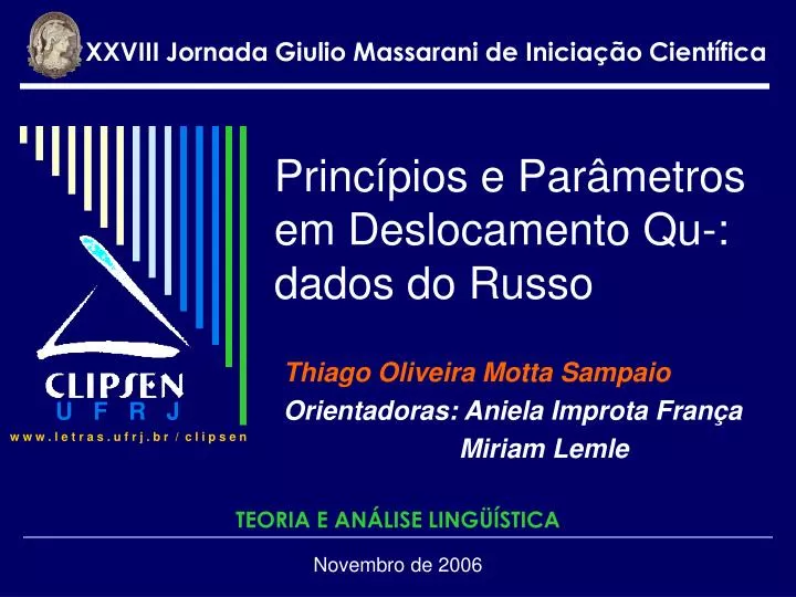 princ pios e par metros em deslocamento qu dados do russo