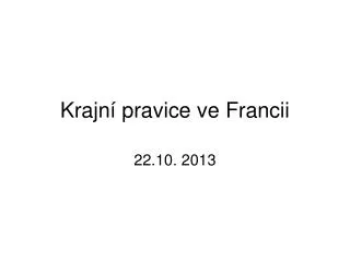 krajn pravice ve francii