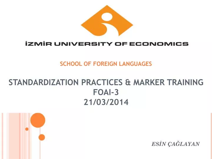 standardization practices marker training foai 3 2 1 03 2014