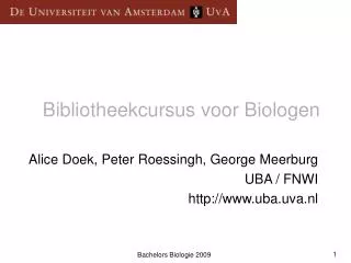 bibliotheekcursus voor biologen