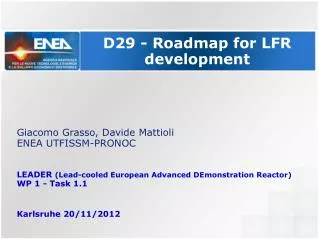 D29 - Roadmap for LFR development