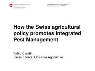 Integrated Plant Production is the basis for Integrated Plant Management