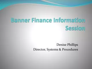 Banner Finance Information Session