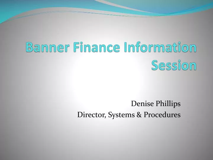 banner finance information session