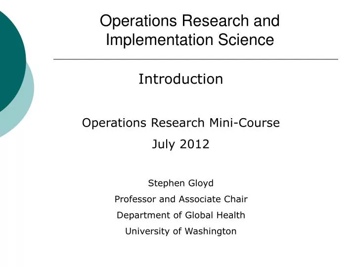 operations research and implementation science