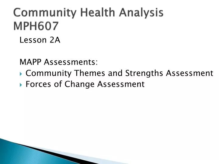 community health analysis mph607