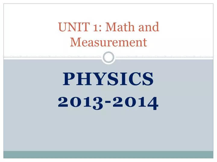 unit 1 math and measurement