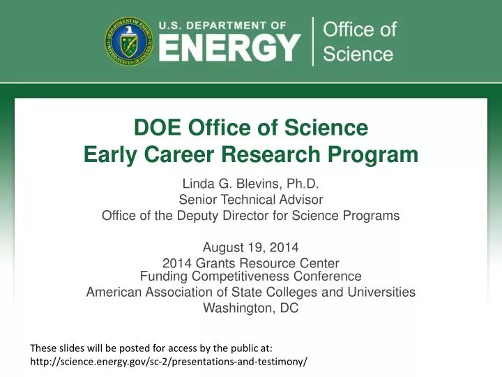 doe office of science early career research program