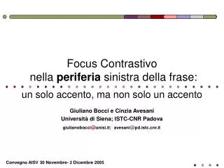 focus contrastivo nella periferia sinistra della frase