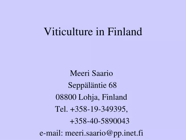 viticulture in finland