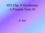 SP3 Chp. 9 Vocabulary A Primera Vista #2