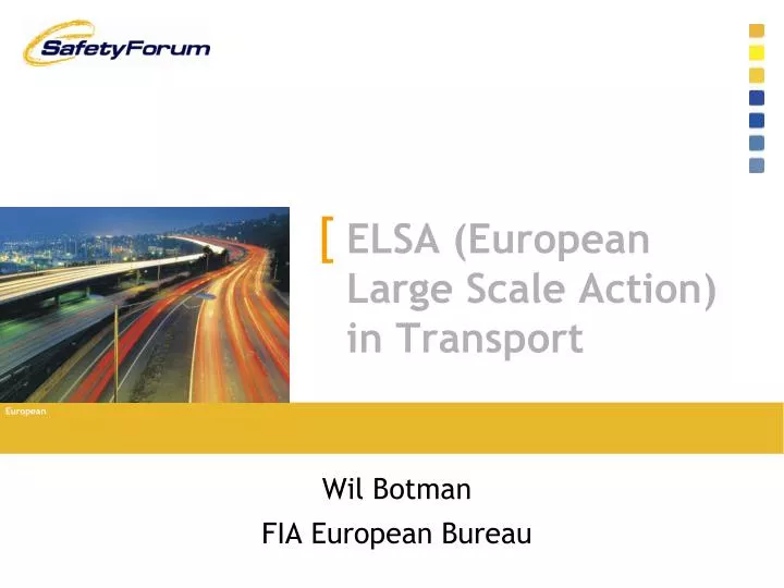 elsa european large scale action in transport