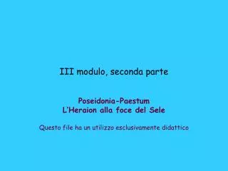 iii modulo seconda parte