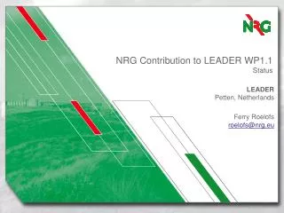 NRG Contribution to LEADER WP1.1 Status