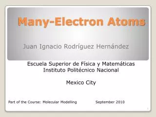 Many-Electron Atoms