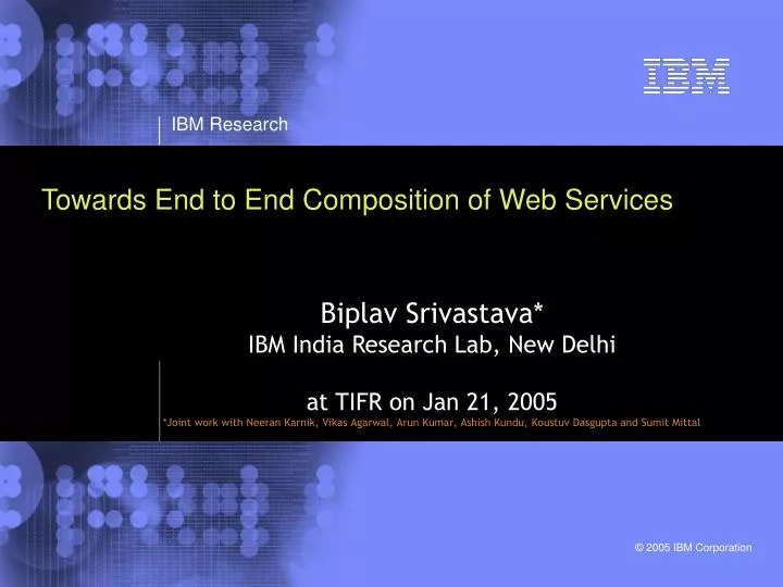towards end to end composition of web services