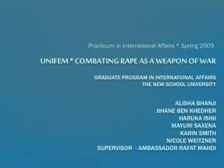 Practicum in International Affairs * Spring 2009