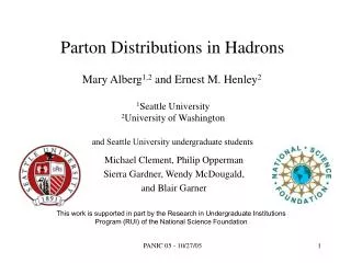 Parton Distributions in Hadrons