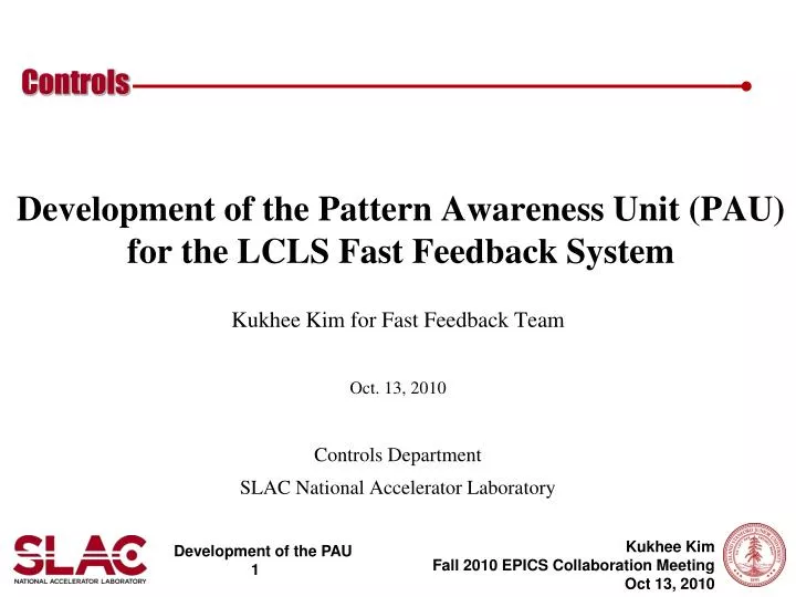 development of the pattern awareness unit pau for the lcls fast feedback system