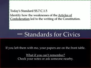? Standards for Civics