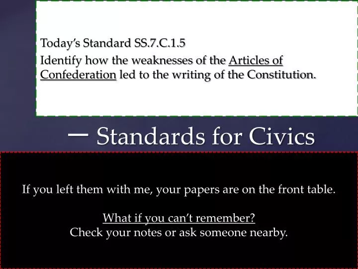 standards for civics
