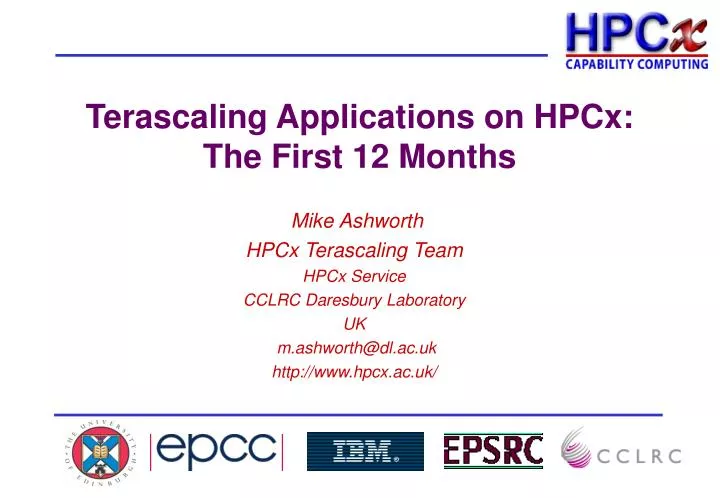 terascaling applications on hpcx the first 12 months