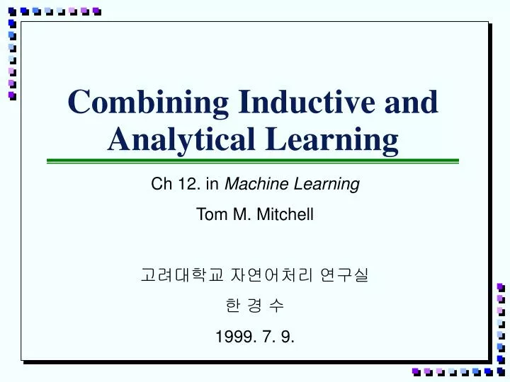 combining inductive and analytical learning