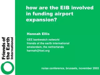 how are the EIB involved in funding airport expansion?