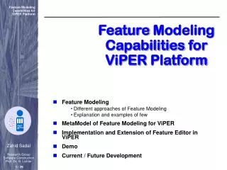 Feature Modeling Capabilities for ViPER Platform