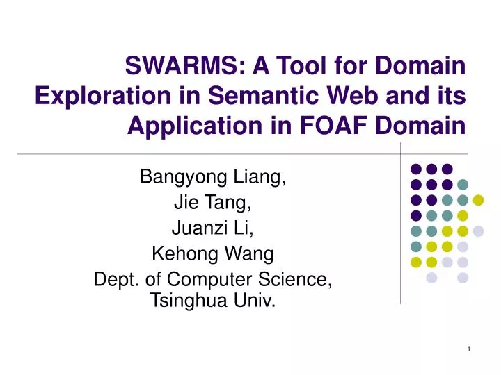 swarms a tool for domain exploration in semantic web and its application in foaf domain