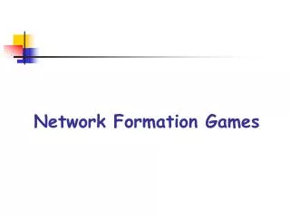 Network Formation Games