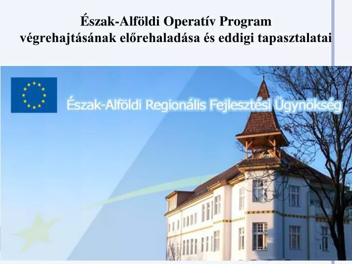 szak alf ldi operat v program v grehajt s nak el rehalad sa s eddigi tapasztalatai