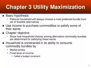 Chapter 3 Utility Maximization