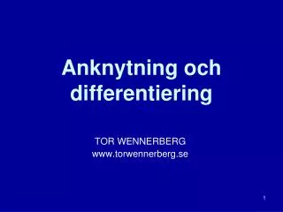 anknytning och differentiering