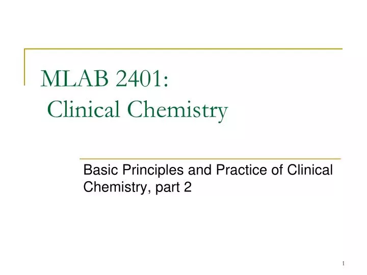 mlab 2401 clinical chemistry