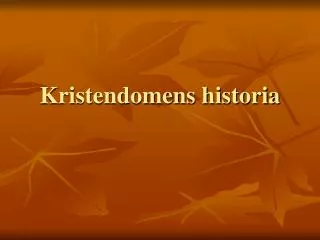 kristendomens historia
