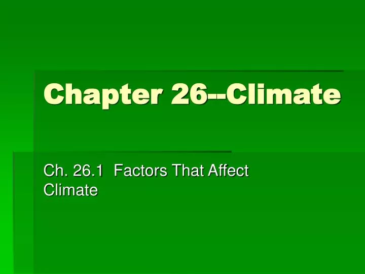 chapter 26 climate