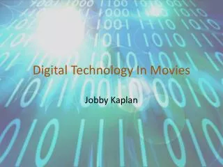 Digital Technology In Movies