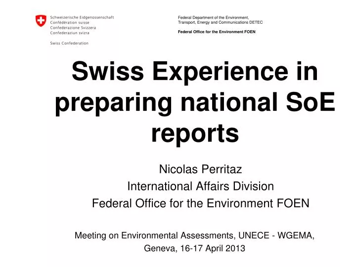 swiss experience in preparing national soe reports