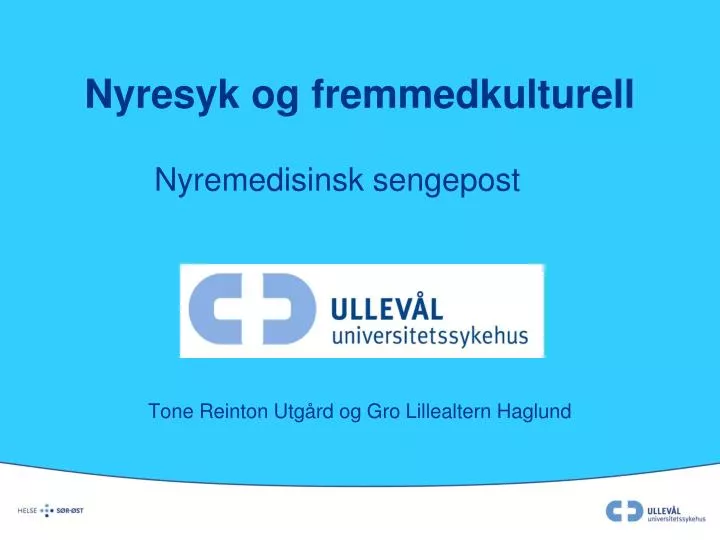 nyresyk og fremmedkulturell